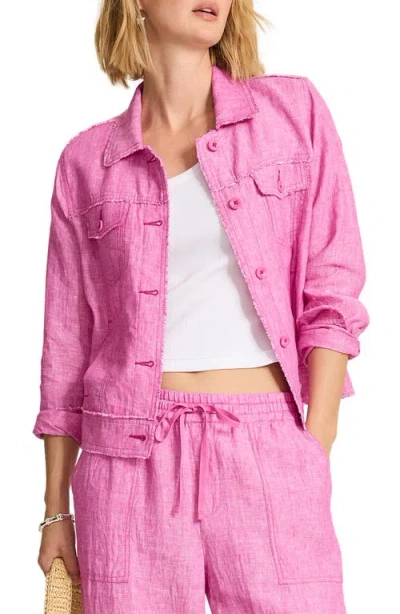 Tommy Bahama Two Palms Linen Raw Edge Jacket In Purple