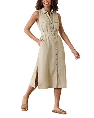 Tommy Bahama Two Palms Linen Safari Dress In Natural