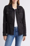 Tommy Bahama Two Palms Linen Utility Jacket In Black