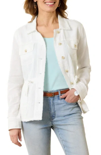 Tommy Bahama Two Palms Linen Utility Jacket In White