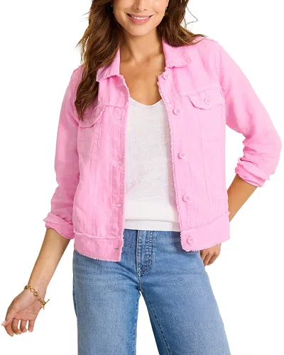 Tommy Bahama Two Palms Linen Raw Edge Jacket In Pink