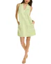 Tommy Bahama Two Palms Ruffle Linen Shift Dress In Green