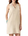 Tommy Bahama Two Palms Ruffle V-neck Linen A-line Dress In Natural