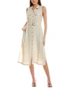 Tommy Bahama Two Palms Safari Linen Midi Dress In Neutral
