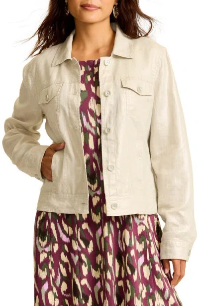 Tommy Bahama Two Palms Shimmer Linen Jacket In White