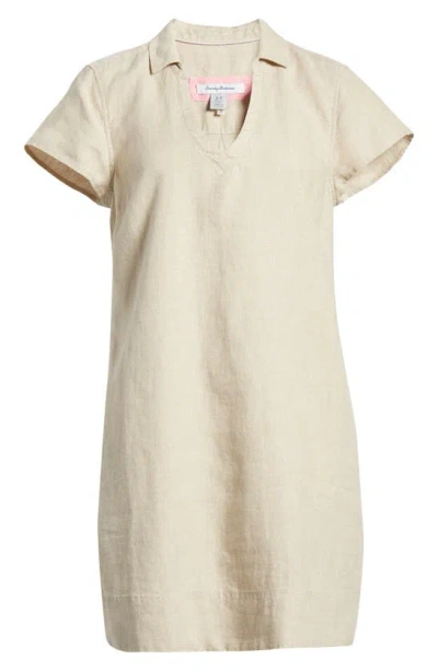 Tommy Bahama Two Palms Short Sleeve Linen Dress In Natural