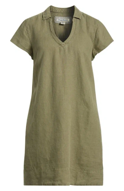 Tommy Bahama Two Palms Short Sleeve Linen Dress In Tea Leaf