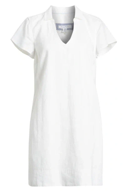 Tommy Bahama Two Palms Short Sleeve Linen Dress In White