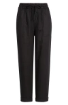 Tommy Bahama Two Palms Tapered Linen Drawstring Pants In Black