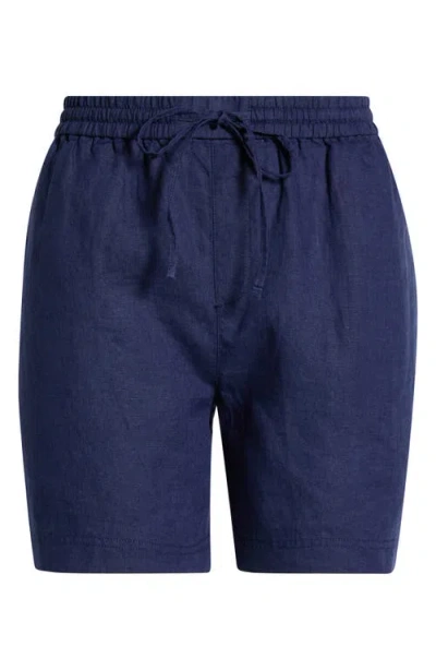 Tommy Bahama Two Palms Tie Waist Linen Shorts In Blue