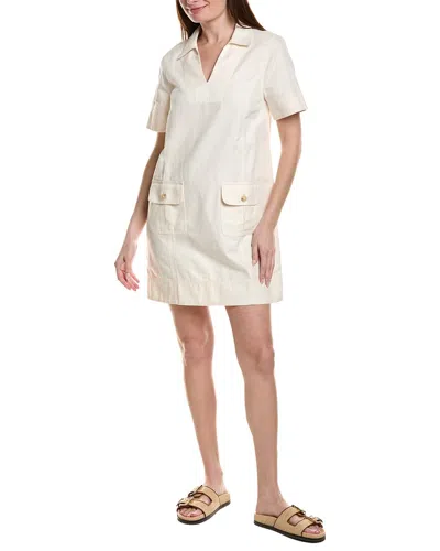Tommy Bahama Utility Twill Linen-blend Mini Dress In Neutral