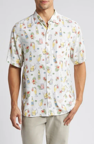 Tommy Bahama Veracruz Cay Brewhama Short Sleeve Button-up Shirt In Lychee