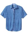 Tommy Bahama Veracruz Cay Rio Geo Short Sleeve Button-up Shirt In Blue