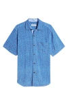 Tommy Bahama Veracruz Cay Rio Geo Short Sleeve Button-up Shirt In Blue Splash