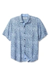 Tommy Bahama Veracruz Cay Sand Dollar Short Sleeve Button-up Shirt In Cloud Nine Blue