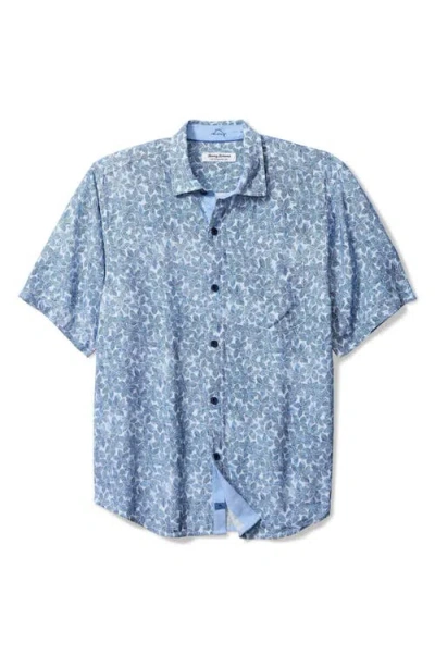 Tommy Bahama Veracruz Cay Sand Dollar Short Sleeve Button-up Shirt In Cloud Nine Blue