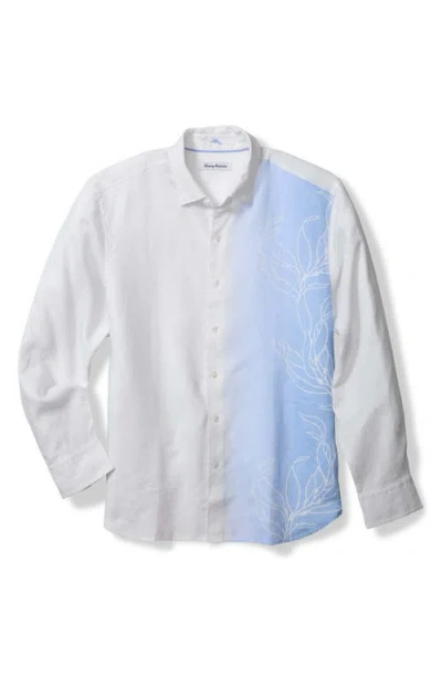 Tommy Bahama Villa Rosa Vines Ombé Linen Button-up Shirt In Green