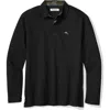Tommy Bahama Vintage Vines Long Sleeve Five O'clock Islandzone® Piqué Polo In Black
