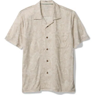 Tommy Bahama Vista Mar Leaf It To Me Short Sleeve Camp Shirt In Sand