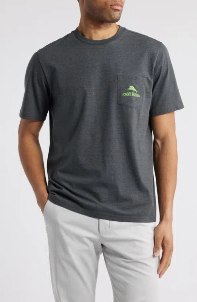 Tommy Bahama Wags To Riches Graphic Pocket T-shirt In Coal Heather