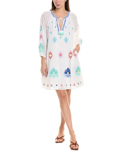 Tommy Bahama Watercolor Ikat Split Neck Tunic In White
