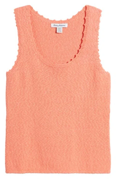 Tommy Bahama Waters Edge Scoop Neck Sweater Tank Top In Pure Coral