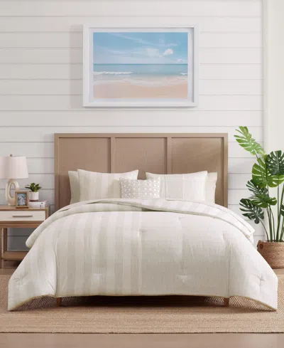 Tommy Bahama Weekend Stripe 8-pc. Comforter Set, King In White