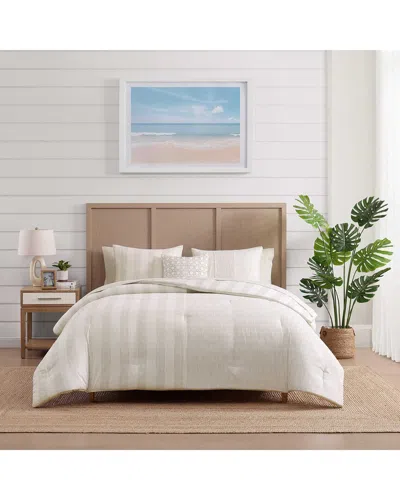 Tommy Bahama Bahama Weekend Stripe Washed Comforter Bonus Set In Neutral