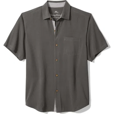 Tommy Bahama Where The Mild Things Are Silk Short Sleeve Shirt In Gray