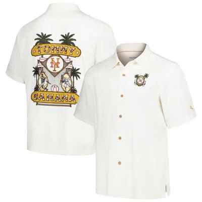 Tommy Bahama Men's White New York Mets Pitcher's Paradiso Button-up Camp Shirt