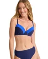 Tommy Bahama Women's Color-blocked Underwired Sweetheart-neck Bikini Bra In Blue