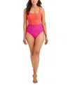 Tommy Bahama Ocean Point Colorblocked One Piece Swimsuit In Pink Maui