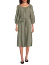 Tommy Bahama Women's Coral Isley Ots Waist Tie Mididress In Dusty Sage