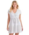 Tommy Bahama Eyelet Cove Organic Cotton Cover-up Dress In White