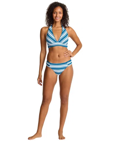 Tommy Bahama Women's Floral Rev Halter Straps Swim Top In Blue