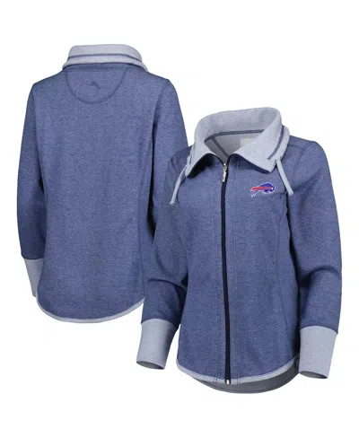 TOMMY BAHAMA WOMEN'S HEATHERED ROYAL BUFFALO BILLS SPORT SUN FADE FULL-ZIP SWEATSHIRT