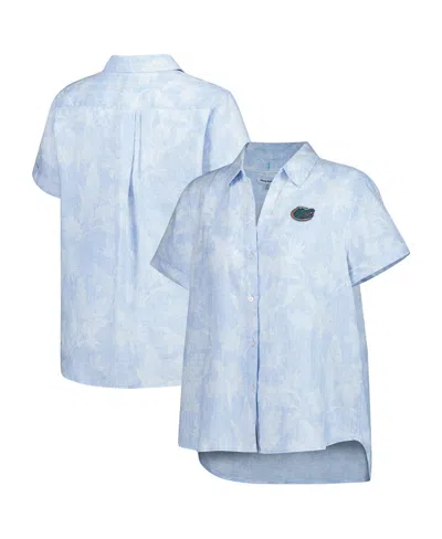Tommy Bahama Women's Light Blue Florida Gators Legacy Leaves Camp Button-up Shirt