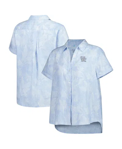 Tommy Bahama Women's Light Blue Kentucky Wildcats Legacy Leaves Camp Button-up Shirt