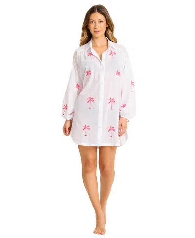 Tommy Bahama Women's Palm Button Front Shirt In White