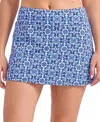 Tommy Bahama Women's Printed Cover-up Skort In Palace Blue