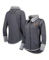 Tommy Bahama Women's  Heathered Black Washington Commanders Sport Sun Fade Full-zip Sweatshirt In Heather Black