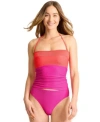 Tommy Bahama Womens Colorblocked Convertible Tankini Top Hipster Bikini Bottoms In Multi
