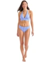Tommy Bahama Womens Striped Reversible Bikini Top Bottoms In Mare Navy