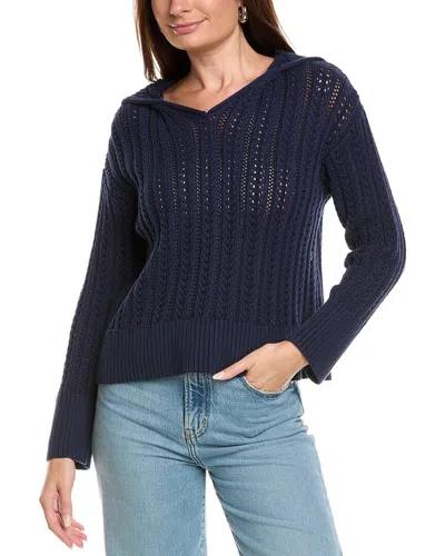 Tommy Bahama Zoe Johnny Collar Sweater In Blue