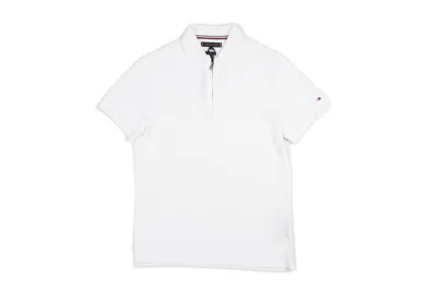 Tommy Hilfiger - Polo Mm Half Zip Slim Cotton Mw0mw34746 Ybr Bco In White