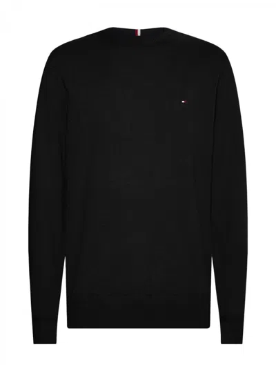 Tommy Hilfiger - Th Monogram Table In Cotton And Cashmere Mw0mw28046 Bds Nero In Black