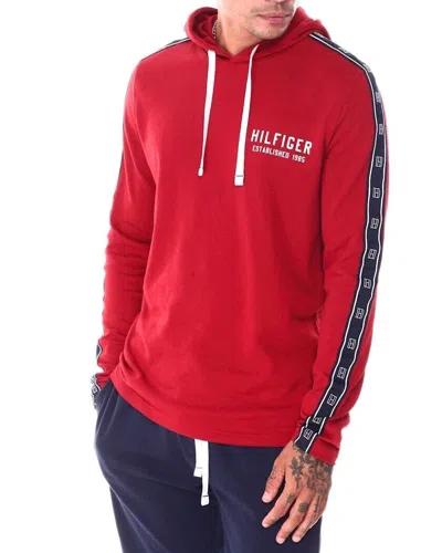 Tommy Hilfiger Long Sleeve Hoodie In Currant In Red