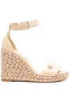Tommy Hilfiger 110mm Logo-plaque Wedge Espadrilles In Brown