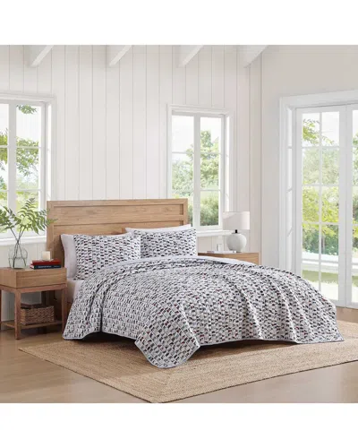 TOMMY HILFIGER TOMMY HILFIGER 136 THREAD COUNT BOATING FLAGS COTTON REVERSIBLE QUILT SET
