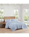 Tommy Hilfiger 136 Thread Count Dreamy Plaid Cotton Printed Quilt Set In Blue